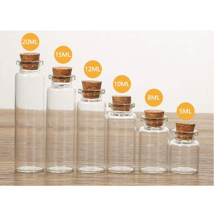 10Ml Small Glass Blood Vial With Cork Lid