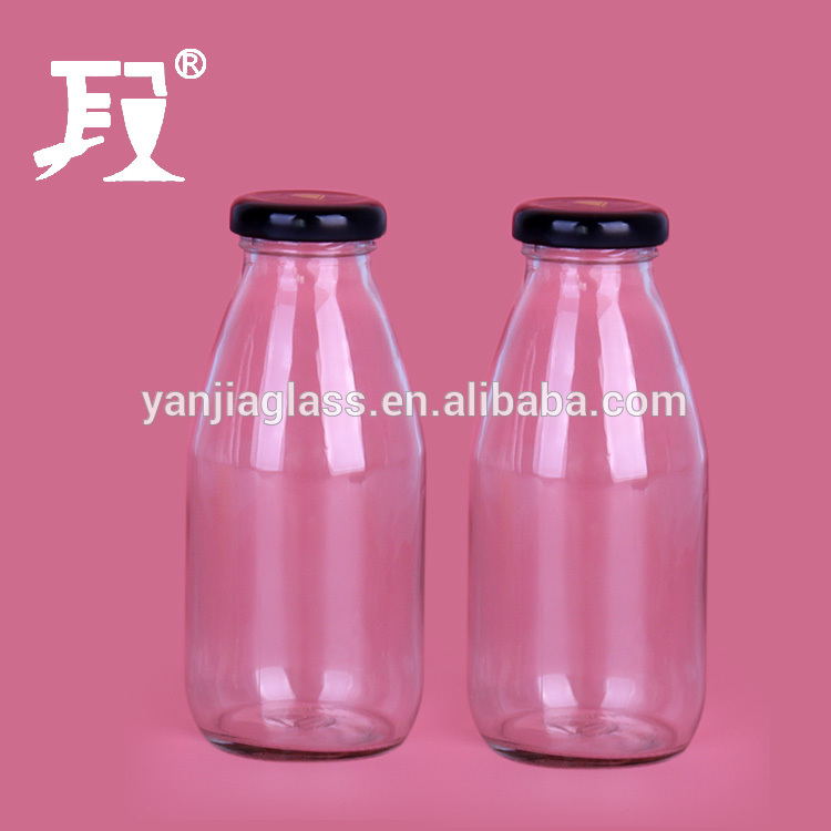 10OZ 300ml round glass juice bottle with metal lid