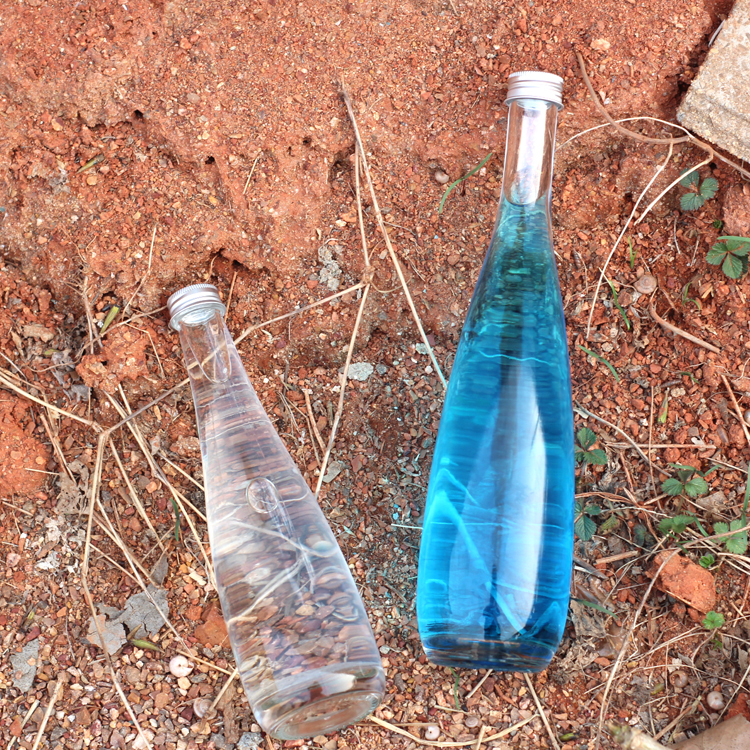 10Oz 14Oz 16Oz Glass Beverage Bottle/Glass Custom Beverage Bottle With Aluminium Screw Cap