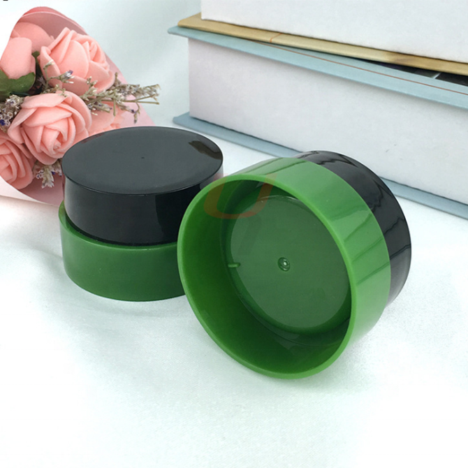 10g 10ml PP plastic green clear sample face cream jar, cosmetic eye cream container