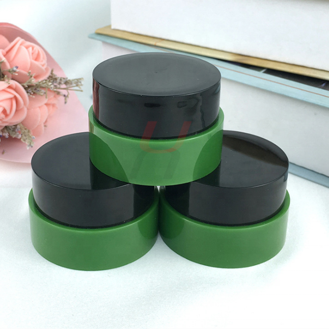 10g 10ml PP plastic green clear sample face cream jar, cosmetic eye cream container