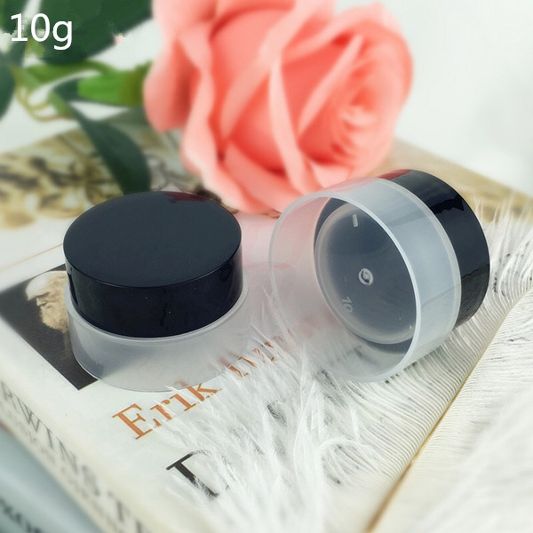 10g 10ml PP plastic green clear sample face cream jar, cosmetic eye cream container