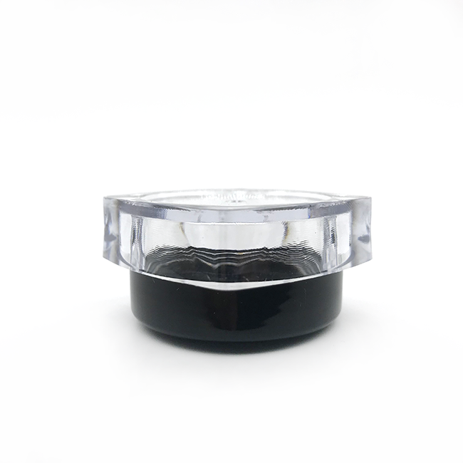 10g 10ml luxury special square plastic cosmetic jar with black lid