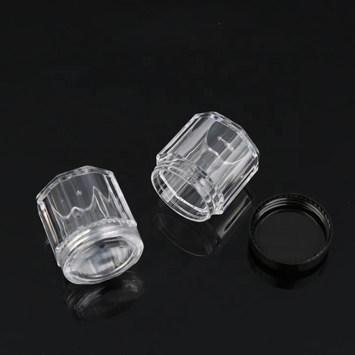 10g 10ml mini PS plastic travelling octangle cosmetic loose powder cream jar for sample
