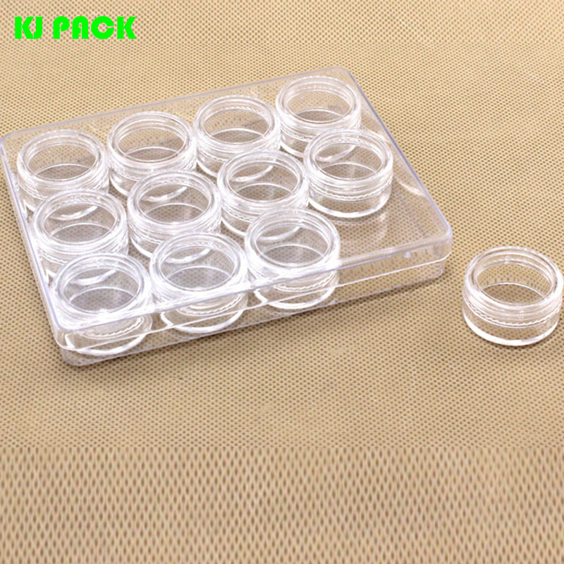 10g 12pcs In One Box Trial Sample Box Leak Proof Travel Container Jars Cosmetic Container with Lids Makeup Storage Pot