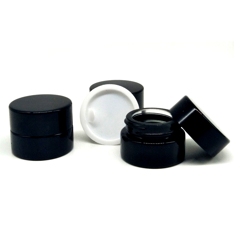 10g 15g 20g 30g 50g 100g Matte Black Body Lotion Massage Oil Cosmetic Glass Jar with Screw Top Lid for Eye Cream