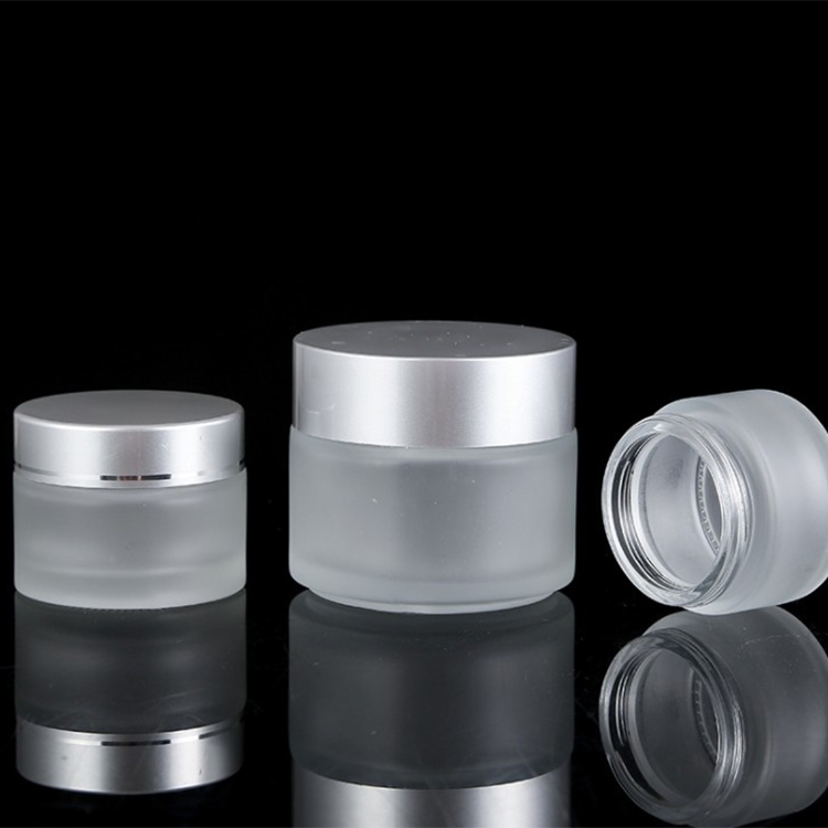 10g 15g 20g 30g 50g 100g clear frosted fancy cosmetic cream jar with aluminum lid for cosmetic packaging luxury