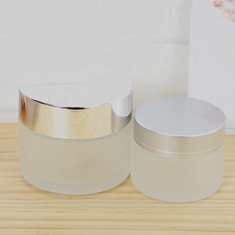 10g 15g 20g 30g 50g 100g glass cream cosmetic balm sleeping mask jar with silver lids