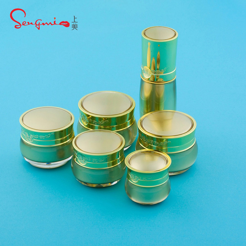 10g/15g/20g/30g Luxury Custom Golden Cosmetic Acrylic Cream Pot Plastic Jar 5ml Empty Cream Container