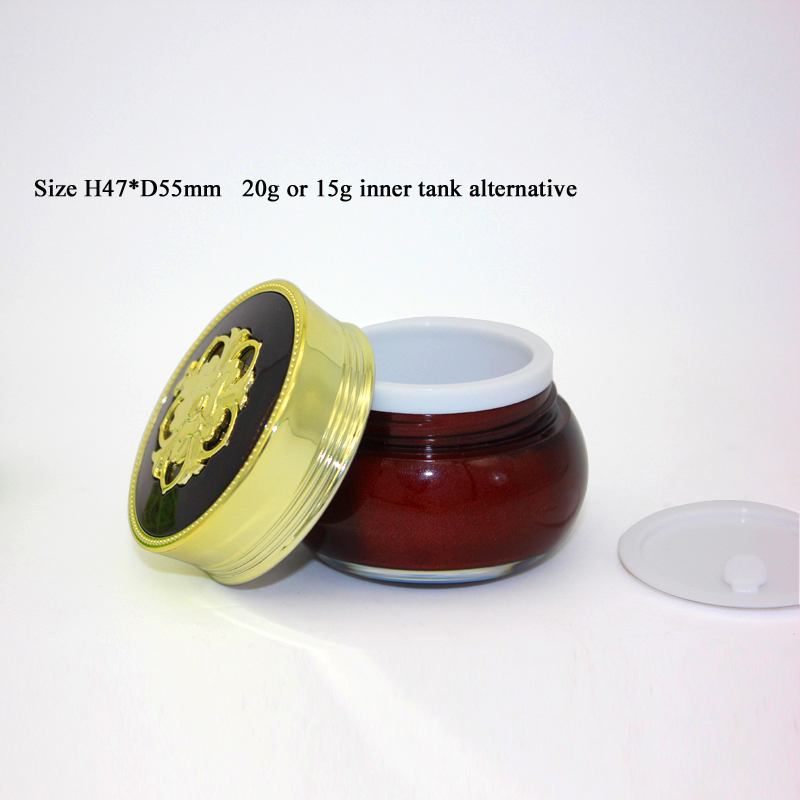 10g/15g/20g/30g ml Luxury Wholesale Korean Beauty Brown Jar Acrylic Cream Pot Kosmetik Jar