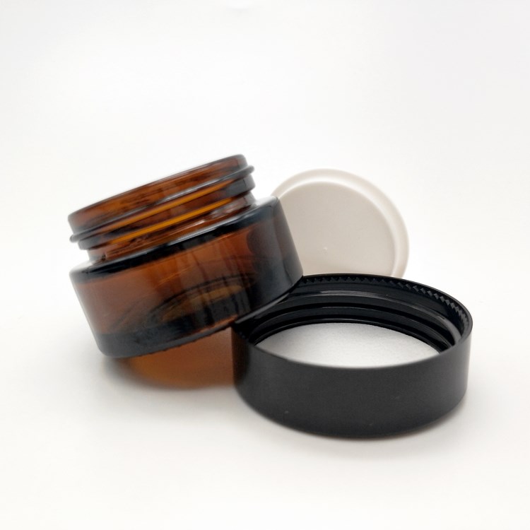 10g 15g 20g 50g Wholesale amber Glass Storage Cream Jar with Screw Lid/Cap for Skincare High Customized