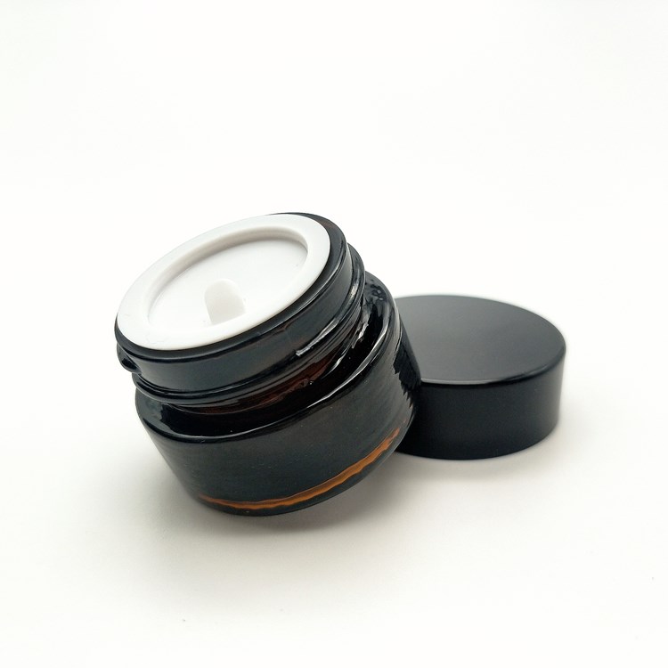 10g 15g 20g 50g Wholesale amber Glass Storage Cream Jar with Screw Lid/Cap for Skincare High Customized