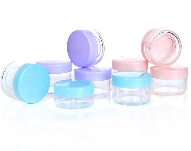 10g 15g 20g Portable Plastic Cosmetic Empty Jars Clear Bottles Eyeshadow Makeup Cream Lip