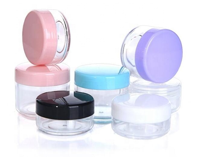 10g 15g 20g Portable Plastic Cosmetic Empty Jars Clear Bottles Eyeshadow Makeup Cream Lip