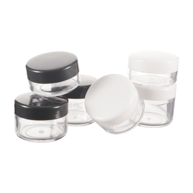 10g 15g 20g Transparent Face Eye Cosmetic PS Plastic Cream Jars Lip Container With Colorful Screw Cap