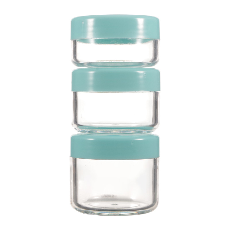 10g 15g 20g Transparent Face Eye Cosmetic PS Plastic Cream Jars Lip Container With Colorful Screw Cap