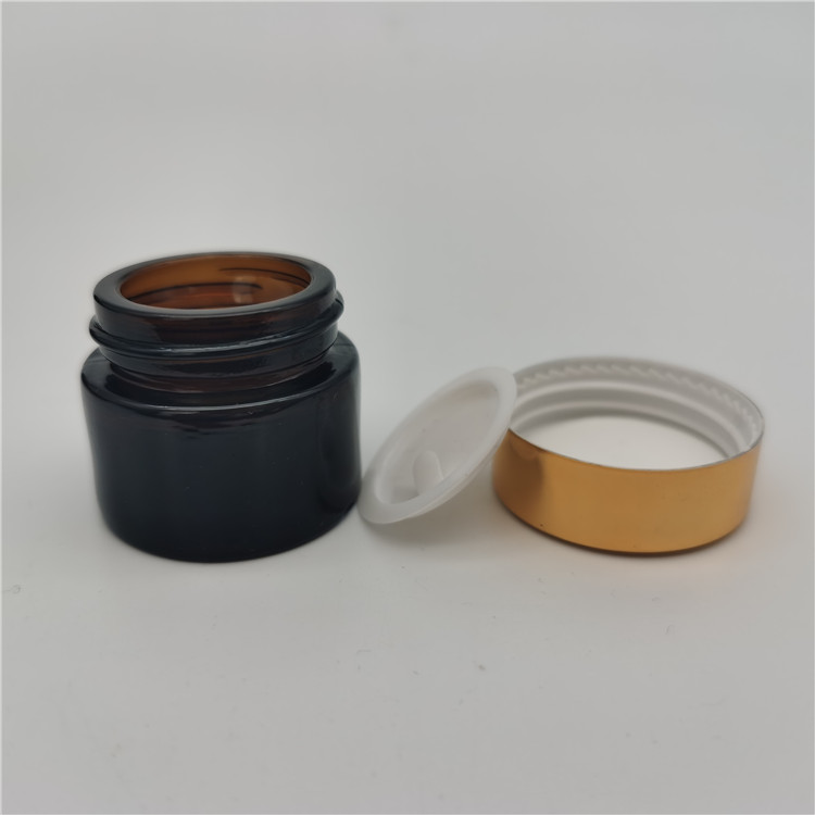 10g 15g 30g 50g 100g 200g brown amber cosmetics glass jar with golden lid