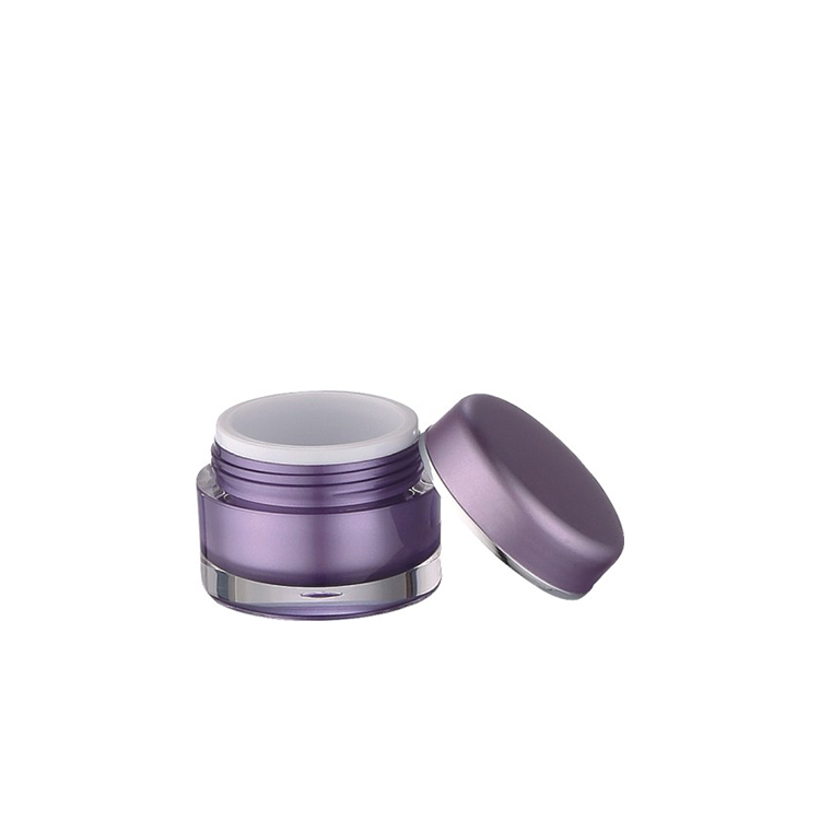 10g 15g 30g 50g 100g cosmetic double wall acrylic jar 10ml 15ml 30ml 50ml 100ml round purple sleeping mask acrylic plastic jar