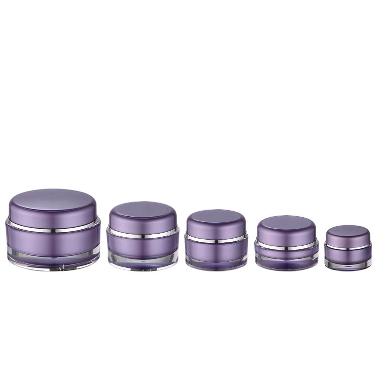 10g 15g 30g 50g 100g cosmetic double wall acrylic jar 10ml 15ml 30ml 50ml 100ml round purple sleeping mask acrylic plastic jar