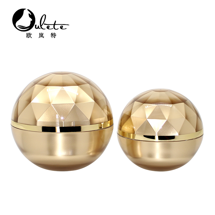 10g 15g 30g 50g plastic gold cosmetic whitening cream jar acrylic ball shape jar