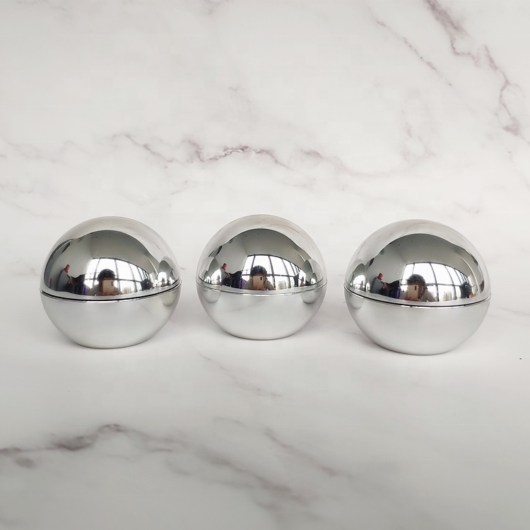 10g 15g 30g 50g plastic luxury shiny silver ball shape cream jar