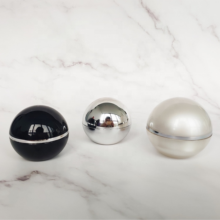 10g 15g 30g 50g plastic luxury shiny silver ball shape cream jar