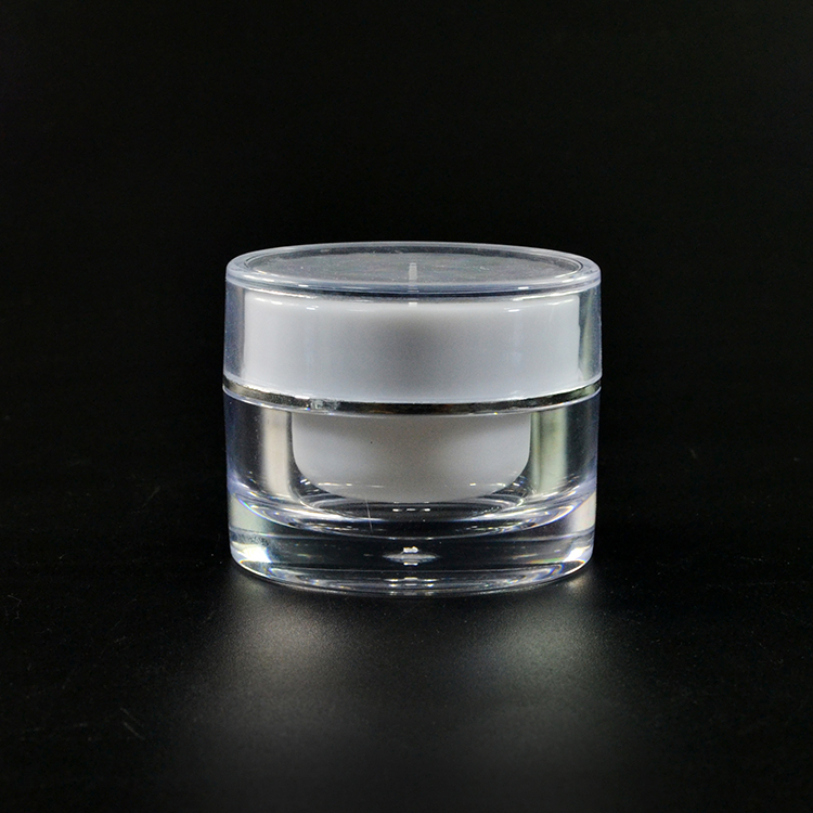 10g 15g 30g round shape plastic packaging acrylic cosmetic cream jar with screw cap
