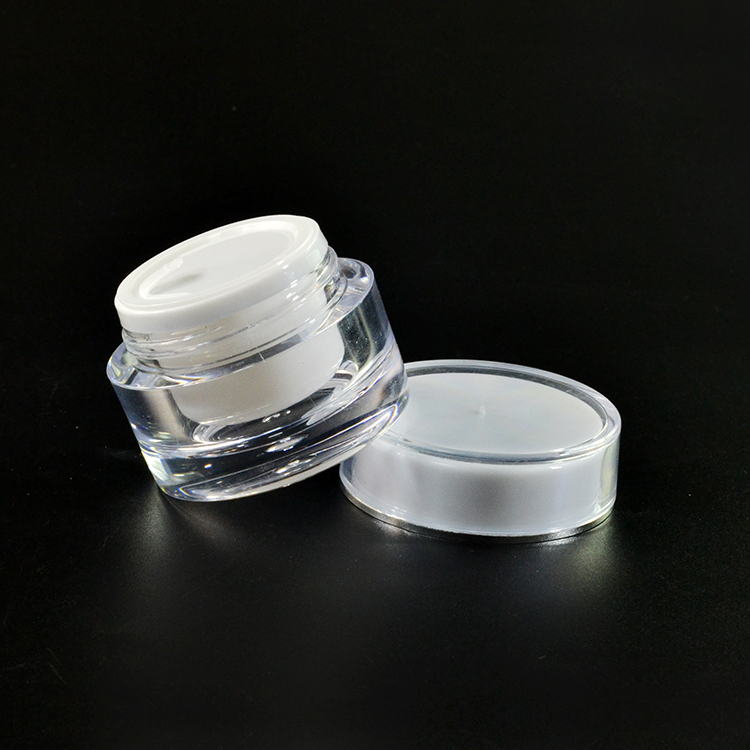 10g 15g 30g round shape plastic packaging acrylic cosmetic cream jar with screw cap