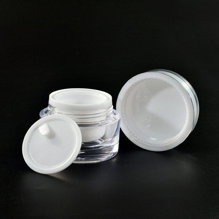 10g 15g 30g round shape plastic packaging acrylic cosmetic cream jar with screw cap
