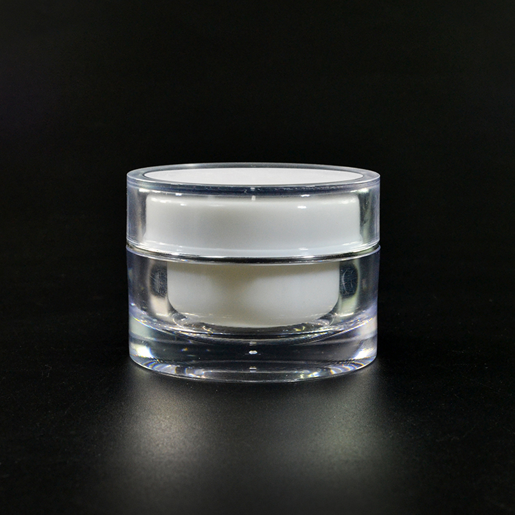 10g 15g 30g round shape plastic packaging acrylic cosmetic cream jar with screw cap
