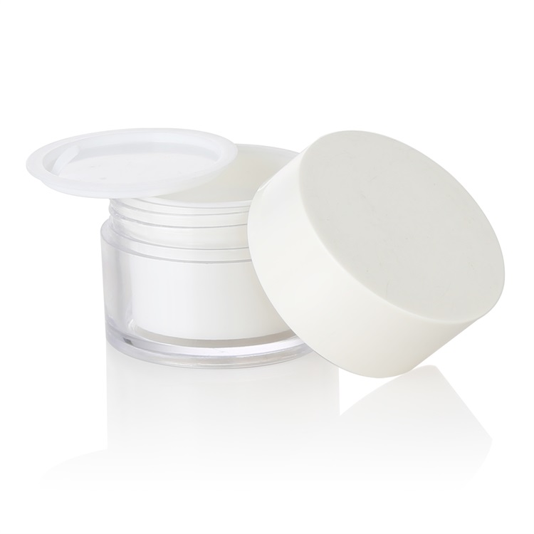 10g 15g small eye cream jar container double layer clear white acrylic jar with inclined lid