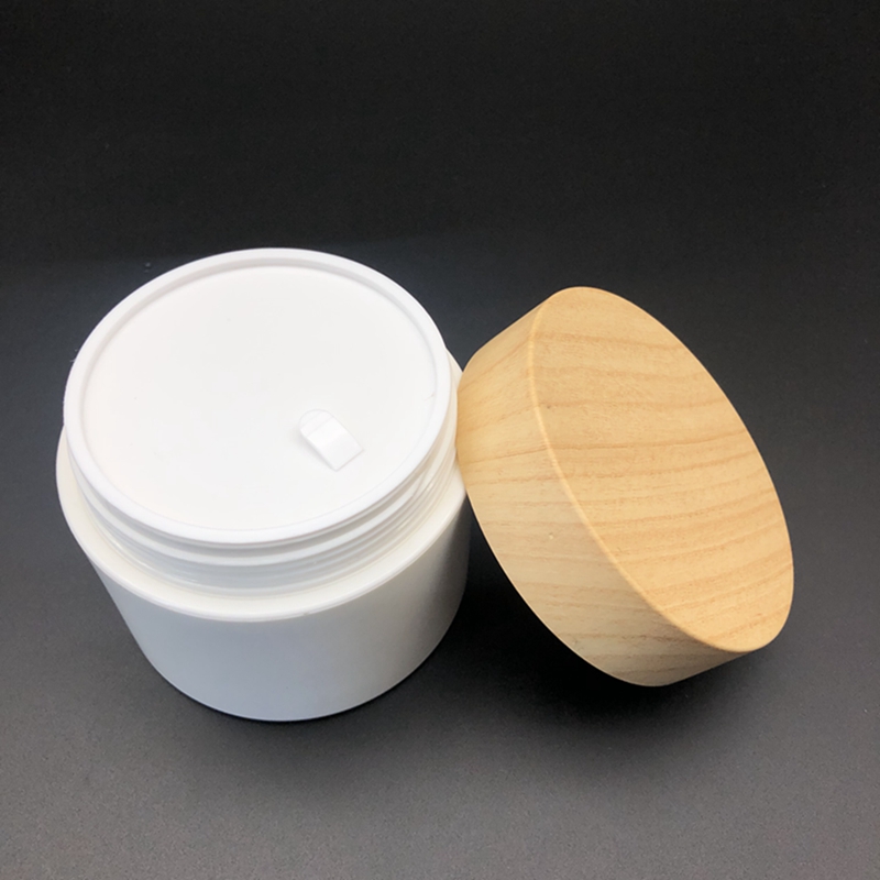 10g 20g 30g 50g 100g 150g 200g 250g 350g Plastic Cream Jar make up kit with Water Transfer Printing Bamboo Cap