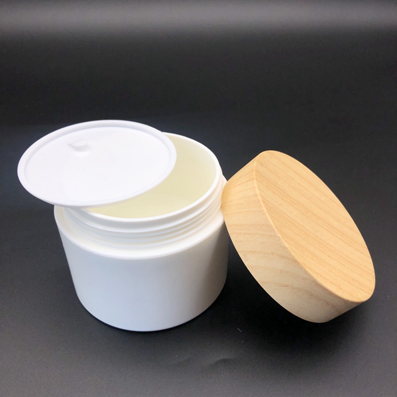 10g 20g 30g 50g 100g 150g 200g 250g 350g Plastic Cream Jar make up kit with Water Transfer Printing Bamboo Cap