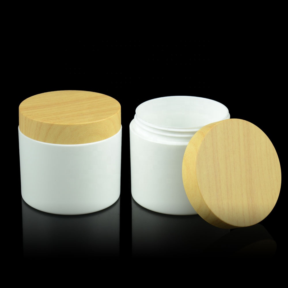 10g 20g 30g 50g 100g 150g 200g 250g 380g  Empty Plastic Face Cream Cosmetic PetJar with wood lid