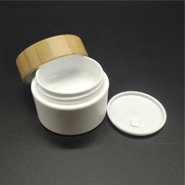 10g 20g 30g 50g 100g 150g 200g 250g frosted bamboo cream jar with bamboo lid