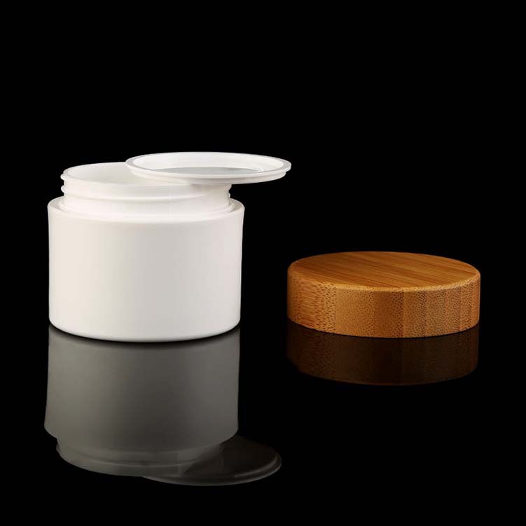 10g 20g 30g 50g 100g 150g 200g 250g white plastic pp bamboo cap cream jar Cosmetic packaging container