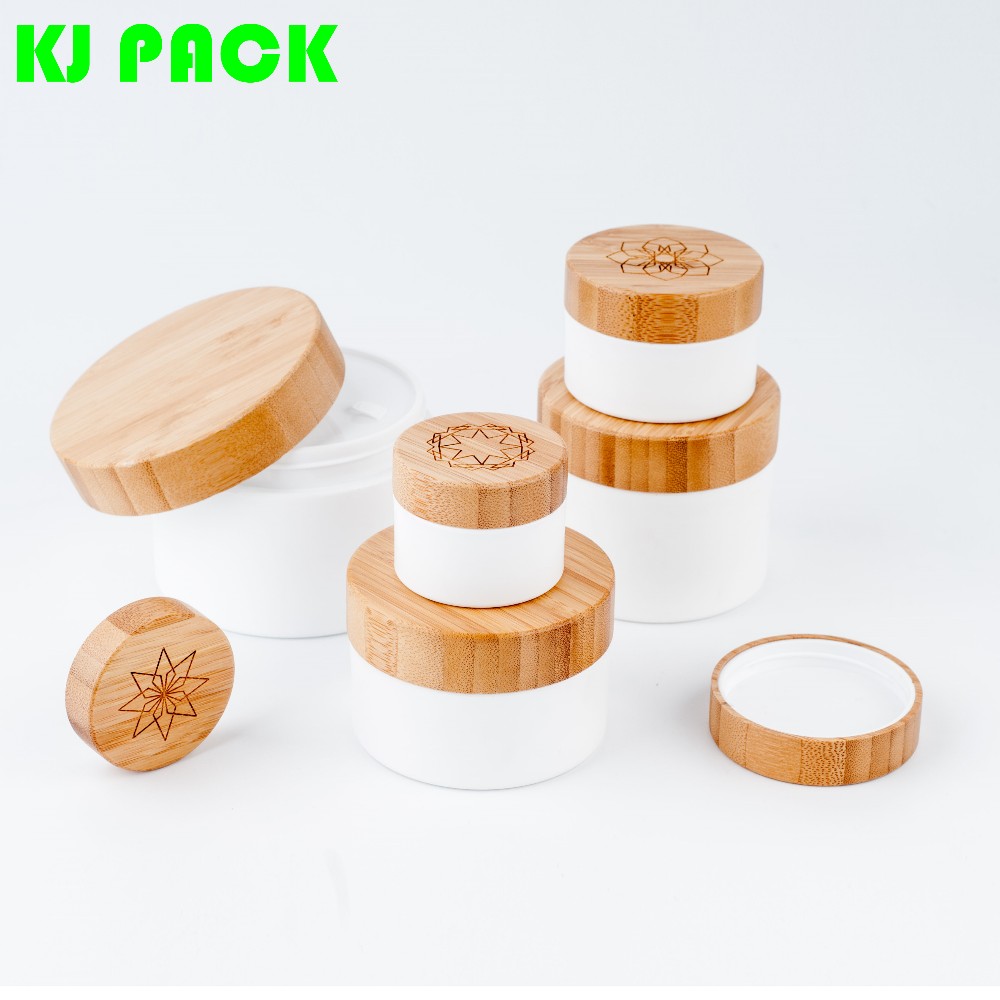 10g 20g 30g 50g 100g Bamboo Lid and Inner Liners Empty Straight Sided Cream Jars Vials Pots Makeup Container