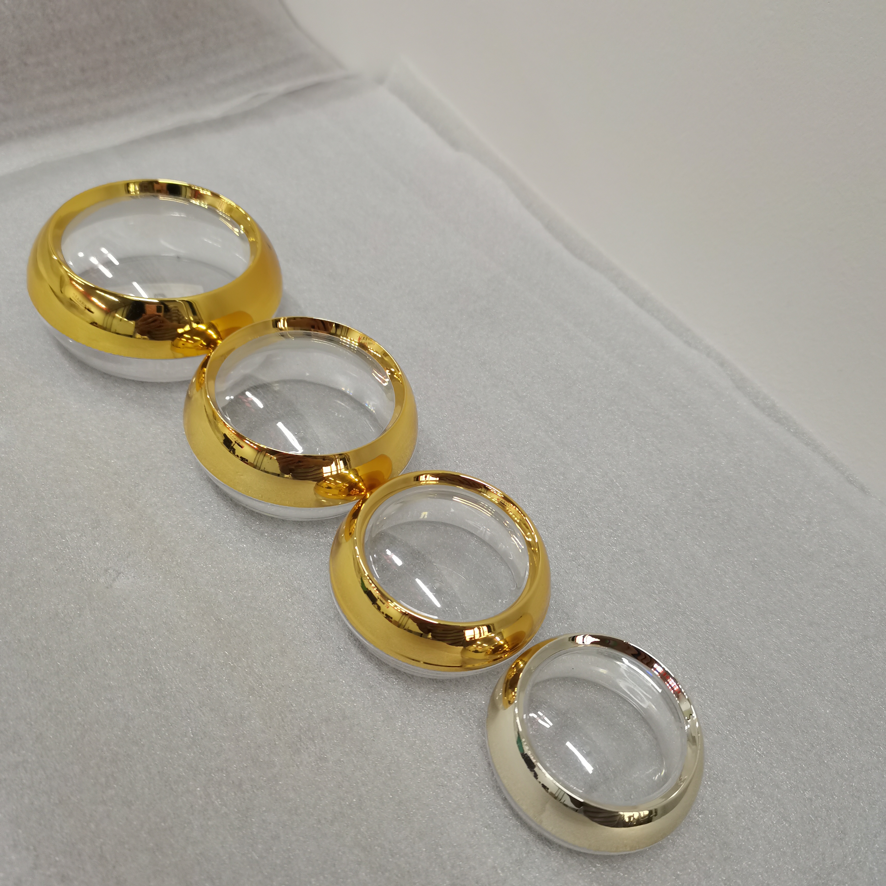 10g 20g 30g 50g cream jar PS plastic cylindrical container empty cosmetic jar with gold lids