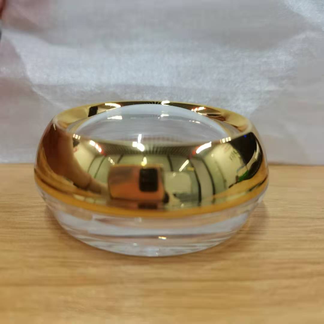 10g 20g 30g 50g cream jar PS plastic cylindrical container empty cosmetic jar with gold lids