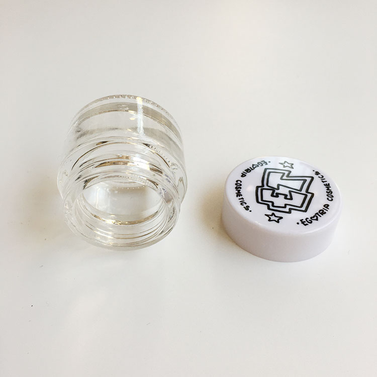 10g 20g 30g Airtight clear glass cosmetic jar for cream packing