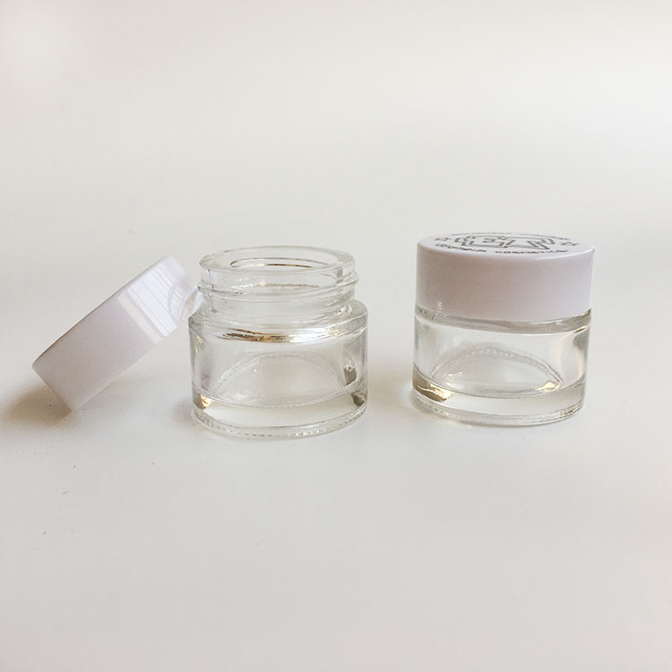 10g 20g 30g Airtight clear glass cosmetic jar for cream packing