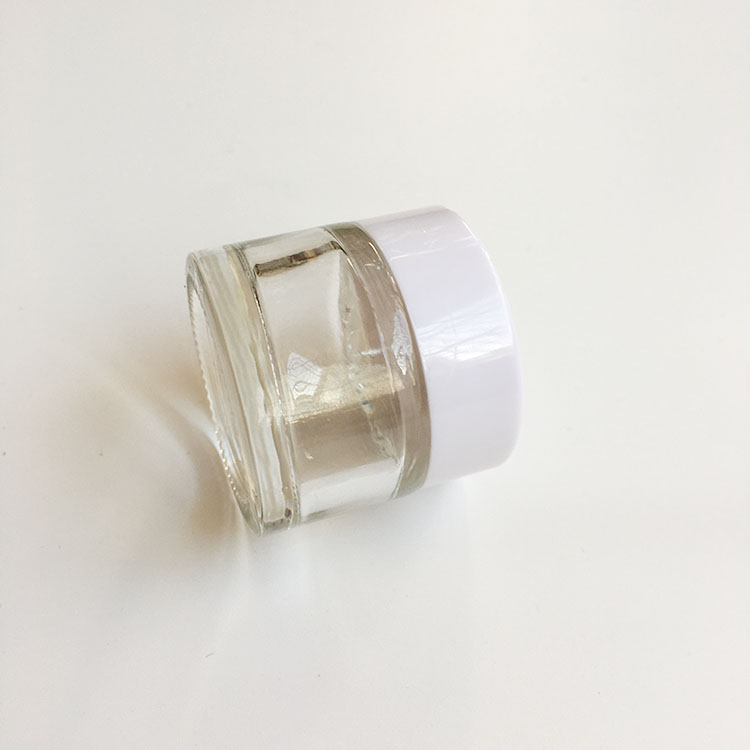 10g 20g 30g Airtight clear glass cosmetic jar for cream packing