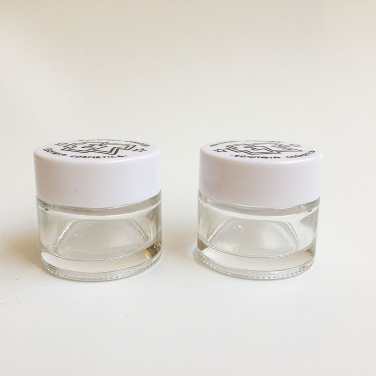 10g 20g 30g Airtight clear glass cosmetic jar for cream packing