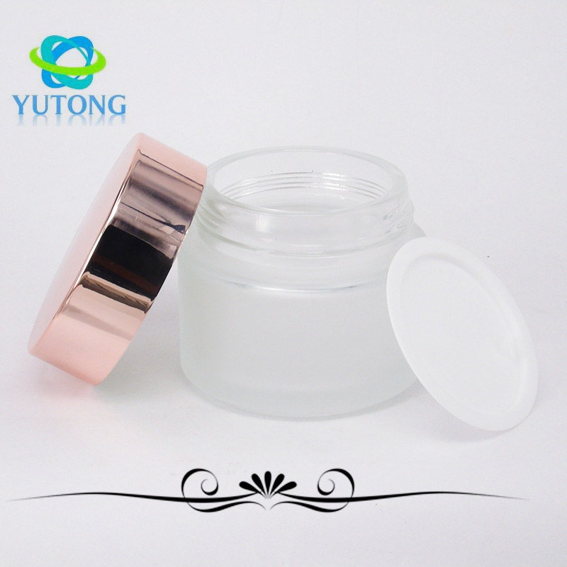 10g 20g 30g empty glass makeup jar pot travel size face cream /lotion /cosmetic container with inner lid