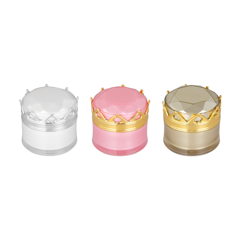 10g 20g 50g In stock Ready To Ship Empty Acrylic Crown Jar Cream Container Plastic Jar by cosmetics vendors