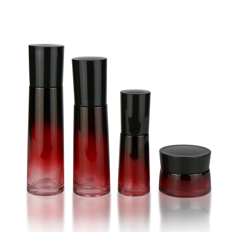 10g 20g 50g colourful spray and roller bottle set cosmetic glass bottles series/container packing set for skin care