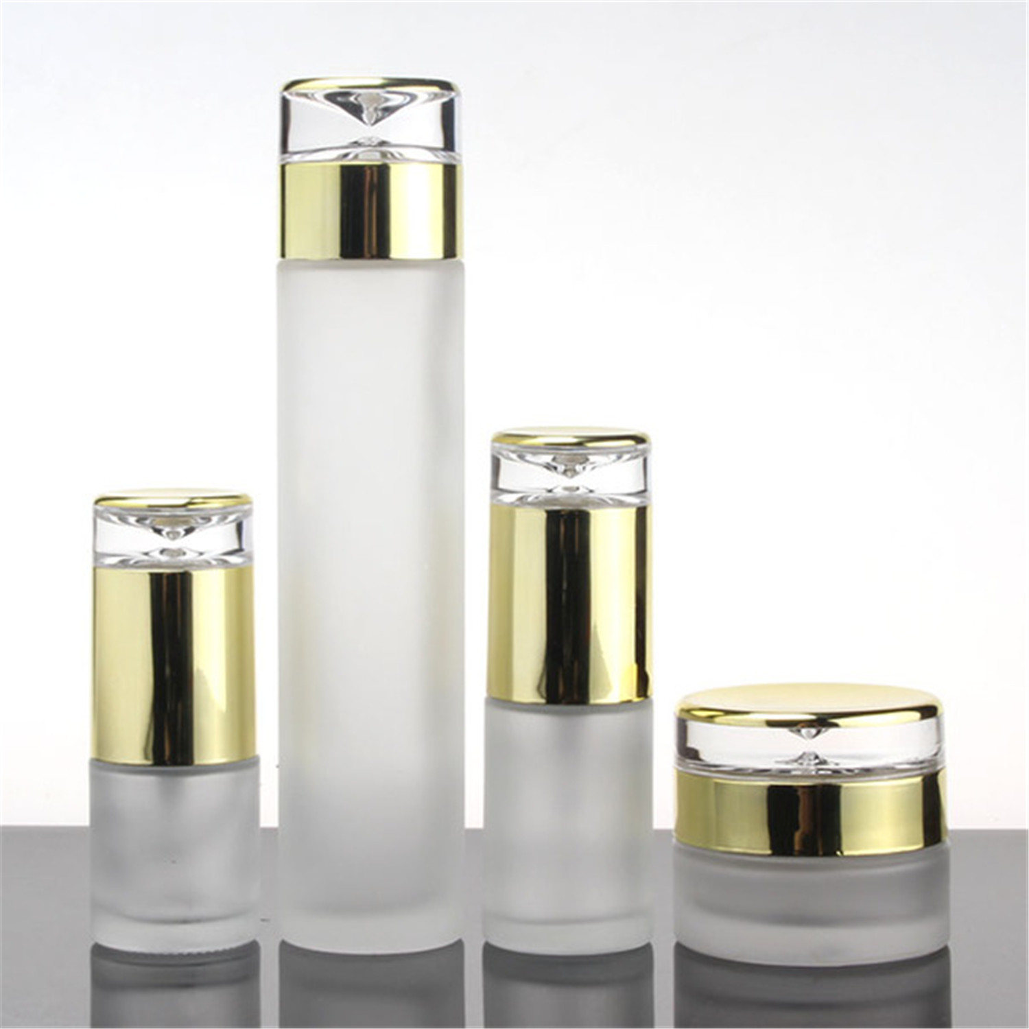 10g 20g 50g colourful spray and roller bottle set cosmetic glass bottles series/container packing set for skin care