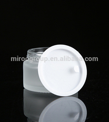 10g 20g Refillable Frosted Glass Cosmetic Cream Jar Bottle Container with Silver Lids