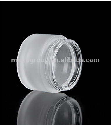 10g 20g Refillable Frosted Glass Cosmetic Cream Jar Bottle Container with Silver Lids