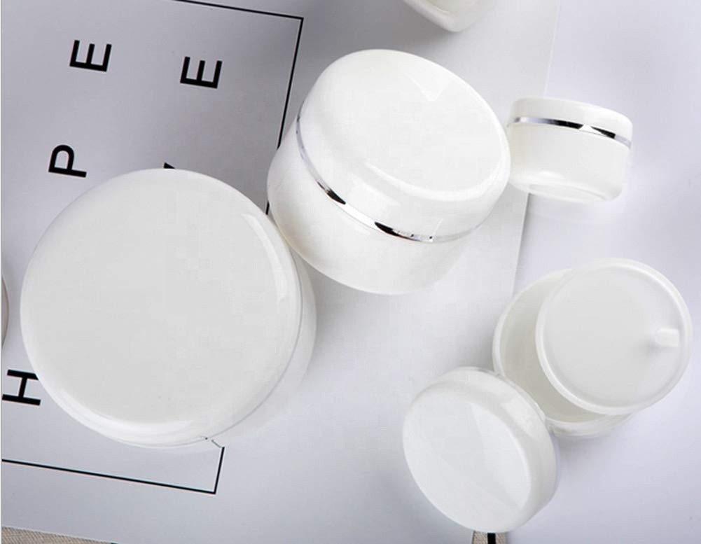 10g 20g White Empty Plastic Cosmetic Containers With Round Lid For Face Cream DIY Body Scrub Lotion Storage Jar Pot Case
